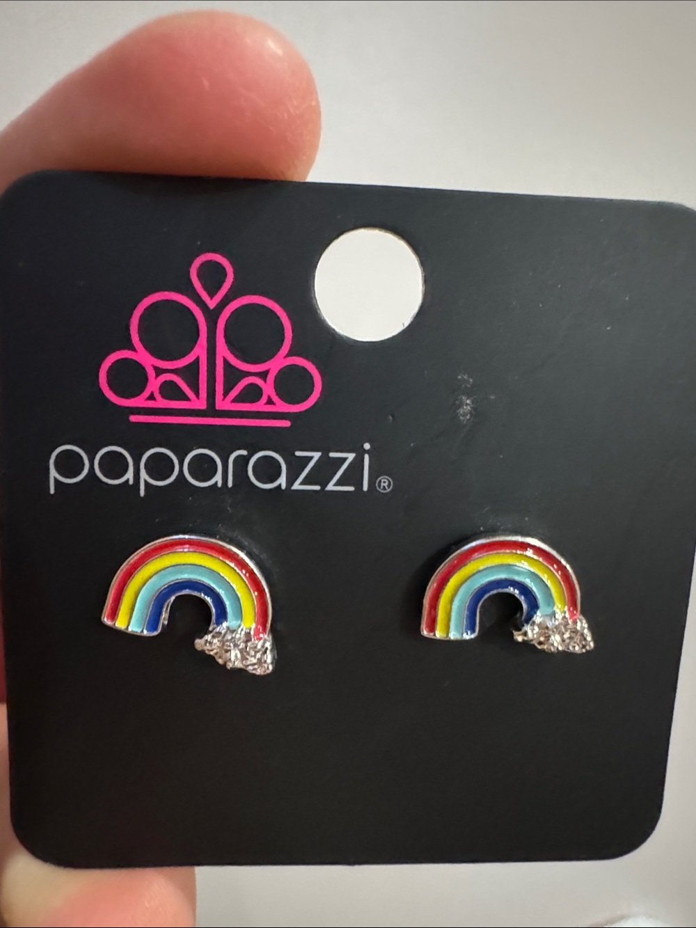 paparazzi Rainbow Enamel Stud Earrings - Red Orange Yellow Green Blue Purple